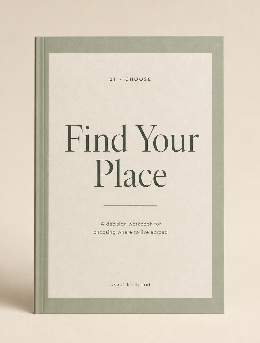 Cover of Find Your Place, a digital workbook from Expat Blueprint